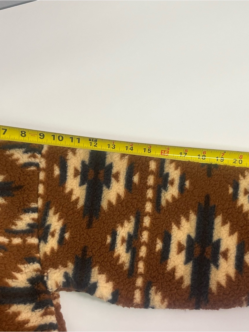 American Eagle Outfitters Brown Aztec Sherpa Quarter-Zip Pullover - Picture 5 of 7